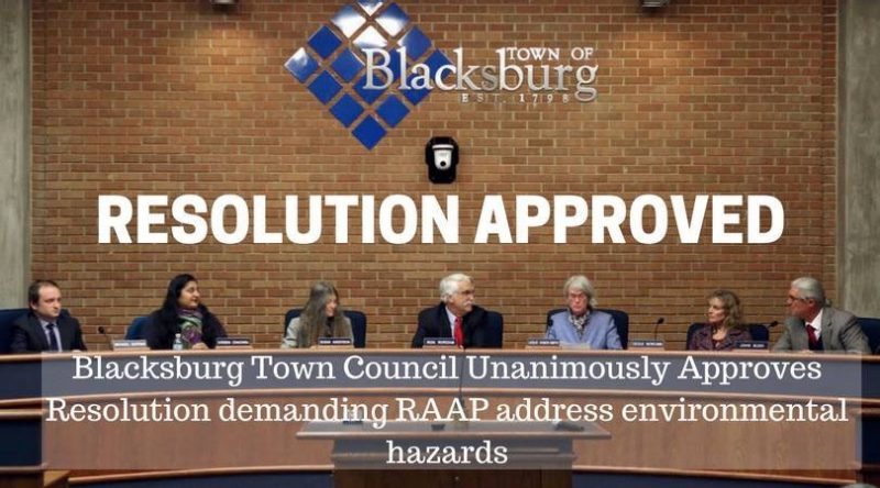 Resolution Approved by Blacksburg Town Council 2017