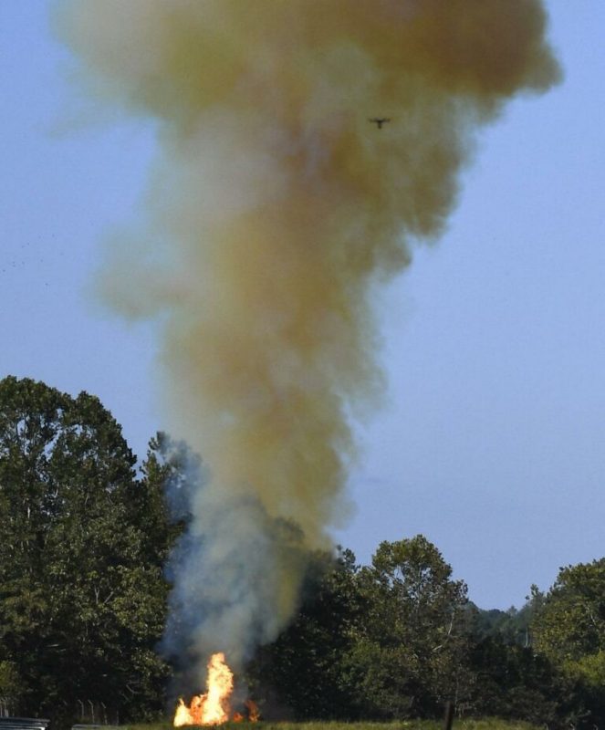 NASA Drone sampling smoke plume